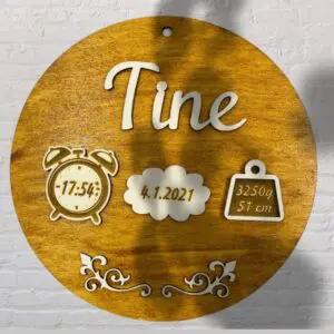 NOVOROJENČEK - TABLICA s rojstnimi podatki