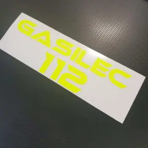 Nalepka GASILEC 112 NEON-FLUOROSCENTNA