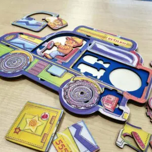 Didaktična igrača - gasilko leseni puzzli