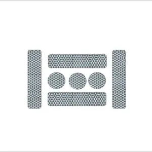 Komplet odsevnih nalepk- belo srebrna