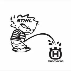 Nalepka stihl vs husqvarna