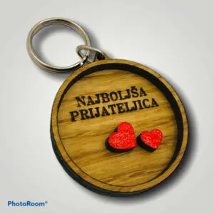 Obesek NAJBOLJŠA PRIJATELJICA - hrast 3D