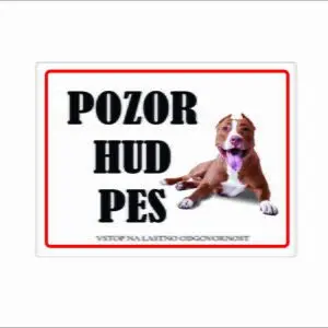 Tabla POZOR HUD PES - Pit bul