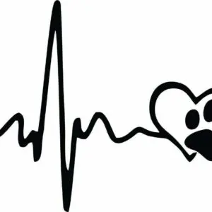 Nalepka heart beating- dog