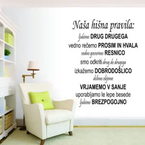 Stenska nalepka - Hišna pravila