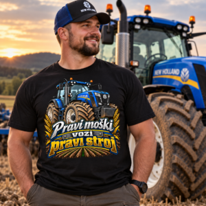 MAJICA : PRAVI moški vozi NEW HOLLAND